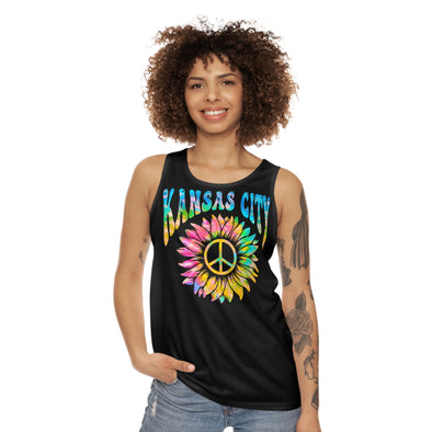 Knsas City Groove Flower - Pastel Tie-Dye - All-Over Print Unisex Tank Top