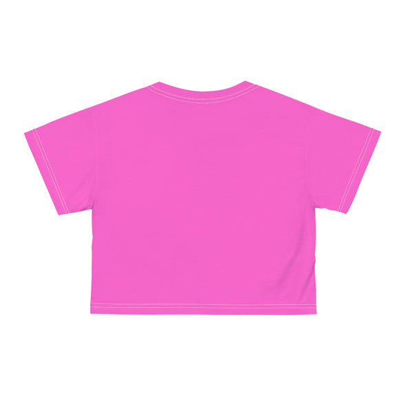 LOVE KC HEART - LtPinkOnHotPink - All-Over Print Crop Tee