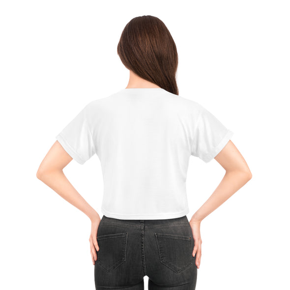 LOVE KC HEART - BlackOnWhite - All-Over Print Crop Tee