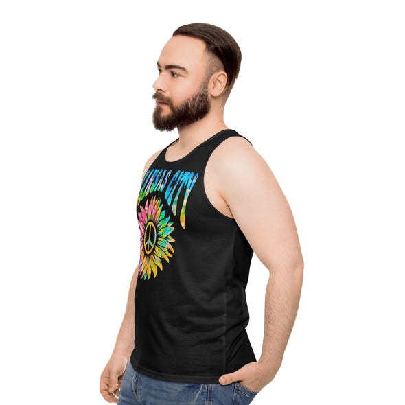 Knsas City Groove Flower - Pastel Tie-Dye - All-Over Print Unisex Tank Top
