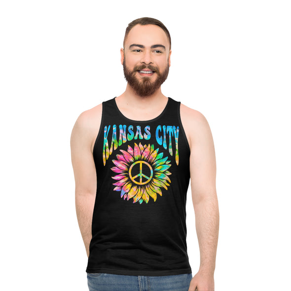 Knsas City Groove Flower - Pastel Tie-Dye - All-Over Print Unisex Tank Top