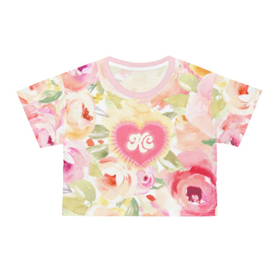 Floral KC Heart - AOP Crop Tee