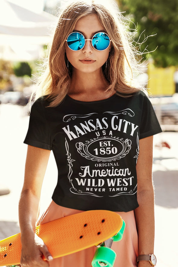 Kansas City Whiskey Label - Unisex Crew Neck Tee