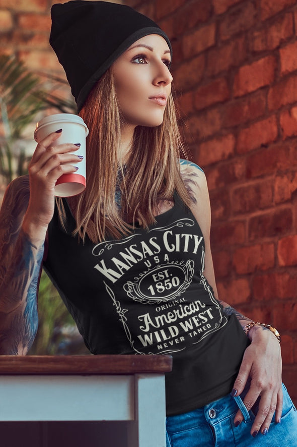Kansas City Whiskey Label - Unisex Crew Neck Tee