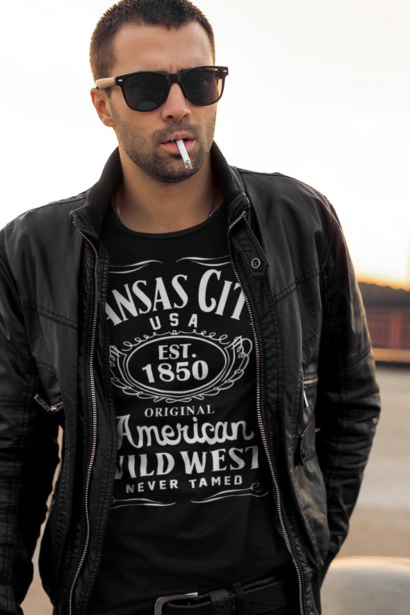 Kansas City Whiskey Label - Unisex Crew Neck Tee