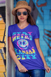 Stay Weird KC (Rainbow Tye-Dye Face) - Unisex Crew Neck Tee