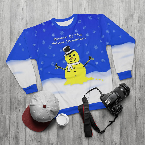 Beware Of The Yellow Snowman - All-Over Print Unisex Sweatshirt