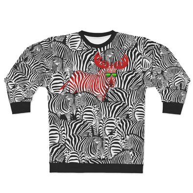 Don't Blend In - Christmas Zebra - All-Over Print Unisex Sweatshirt