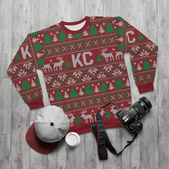 KC Christmas Raindeer - All-Over Print Unisex Sweatshirt