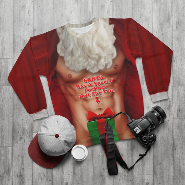 Santa Has A Package - All-Over Print Unisex Sweatshirt