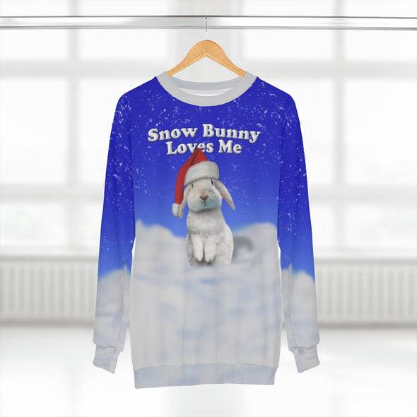 Snow Bunny Loves Me - All-Over Print Unisex Sweatshirt