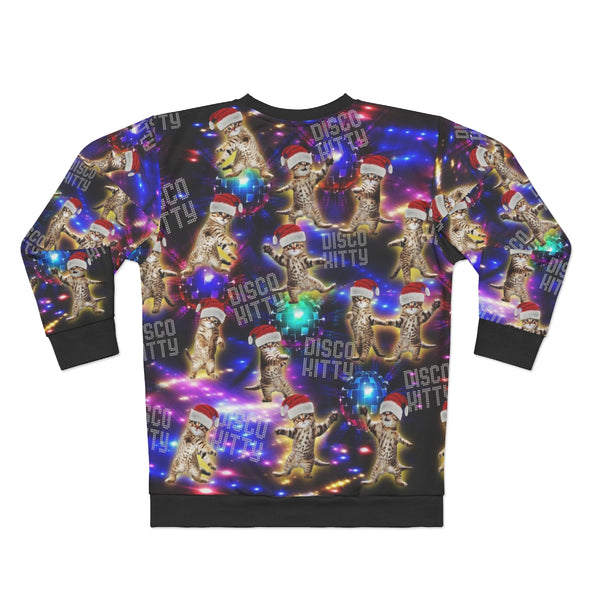 Christmas Disco Kitty - All-Over Print Unisex Sweatshirt