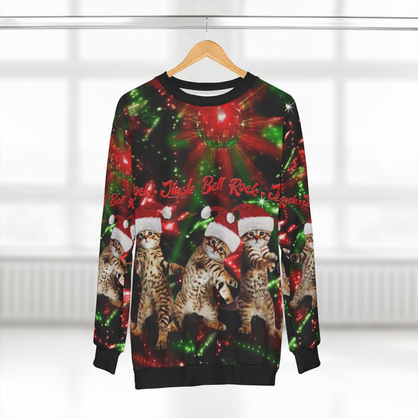 Jingle Bell Rock Kitty - All-Over Print Unisex Sweatshirt