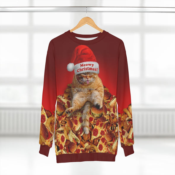 Fat Cat - Meowy Christmas  - All-Over Print Unisex Sweatshirt