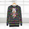 Hang In There Baby - Kitty In XMas Lights - All-Over Print Unisex Sweatshirt