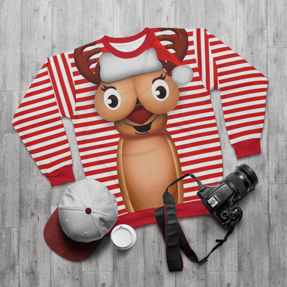Rudolph Has Eyes For You - All-Over Print Unisex Sweatshirt