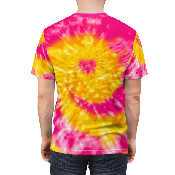 KC Good Vibes Tye-Dye - Hot Pink - Unisex All-Over Print Cut & Sew Tee