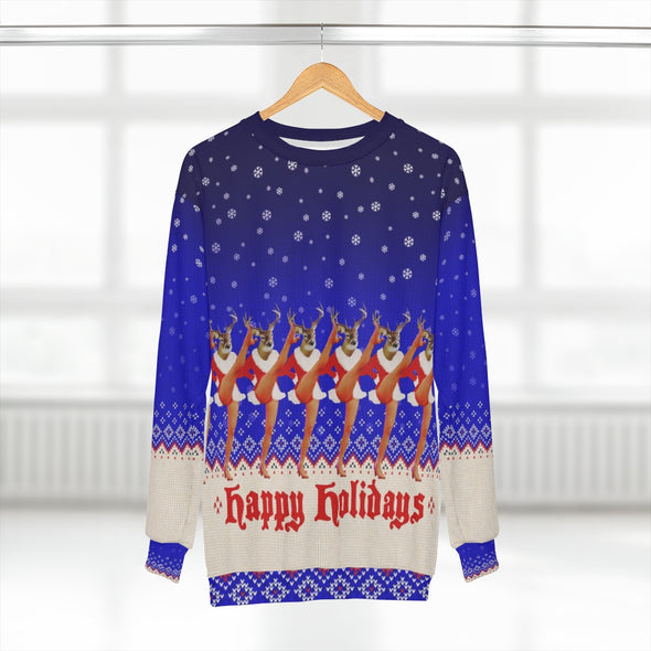 Happy Holidays - Rockette Raindeer - All-Over Print Unisex Sweatshirt