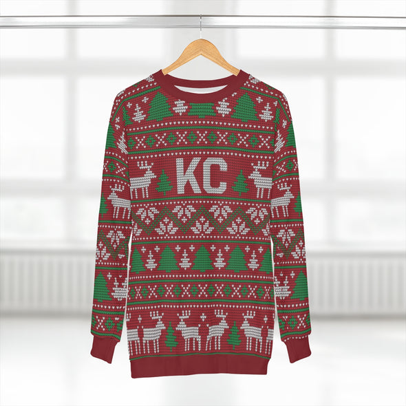 KC Christmas Raindeer - All-Over Print Unisex Sweatshirt
