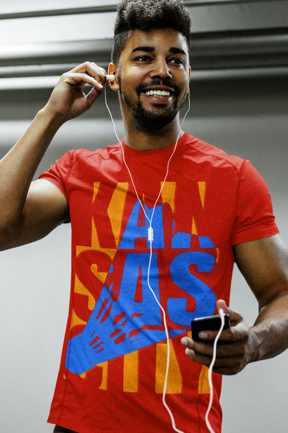 Kansas City -Shuttlecock Abstract Design - Unisex Crew Neck Tee
