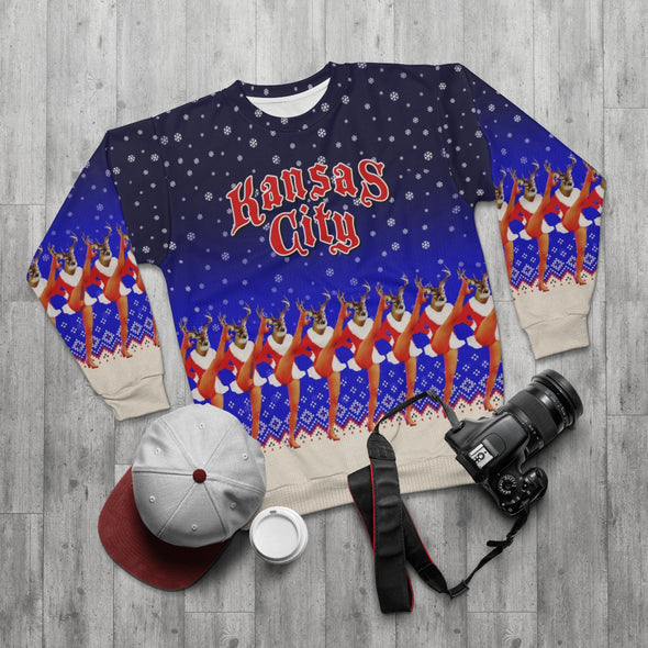Happy Holidays Kansas City - Rockette Raindeer - All-Over Print Unisex Sweatshirt