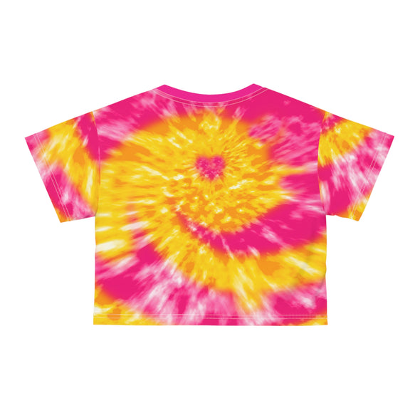 KC Good Vibes Tye-Dye - Hot Pink - All-Over Print Crop Tee