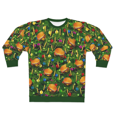 Burger And Fries Christmas Tree - All-Over Print Unisex Sweatshirt