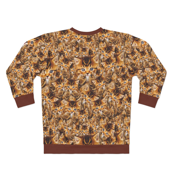 Meowy Christmas - Bird Kitty - All-Over Print Unisex Sweatshirt
