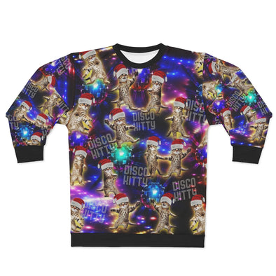 Christmas Disco Kitty - All-Over Print Unisex Sweatshirt