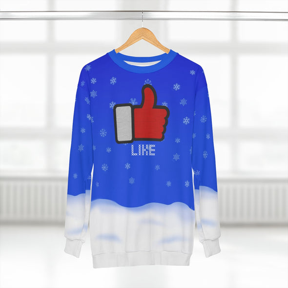 White Christmas - Like Hand Icon  - All-Over Print Unisex Sweatshirt