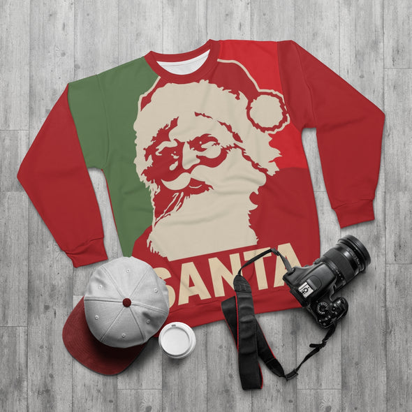 SANTA - Portrait Poster - All-Over Print Unisex Sweatshirt