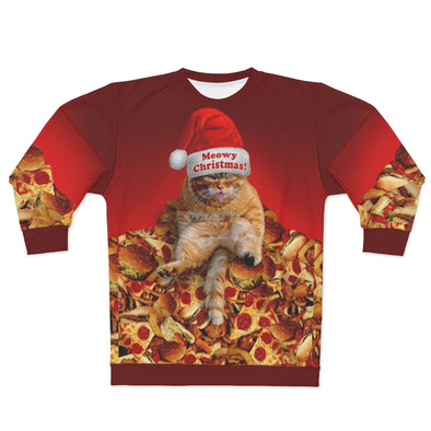 Fat Cat - Meowy Christmas  - All-Over Print Unisex Sweatshirt