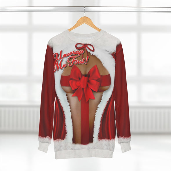 Unwrap Me First! - All-Over Print Unisex Sweatshirt