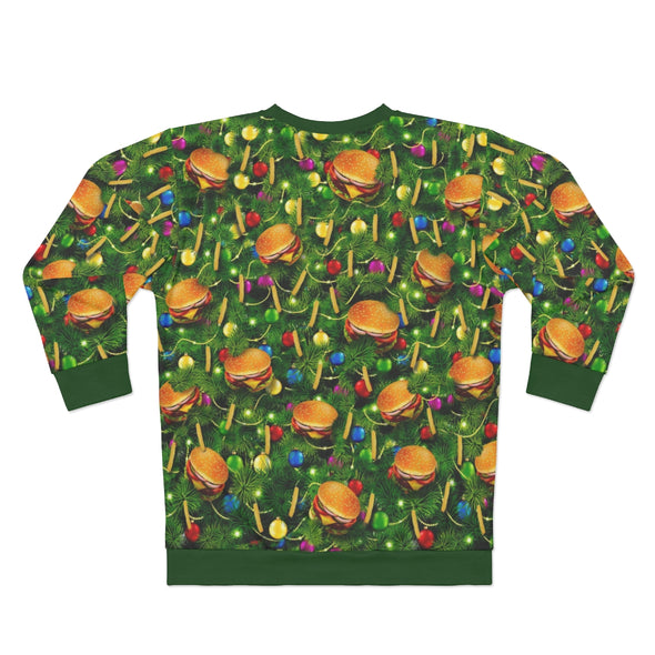 Burger And Fries Christmas Tree - All-Over Print Unisex Sweatshirt