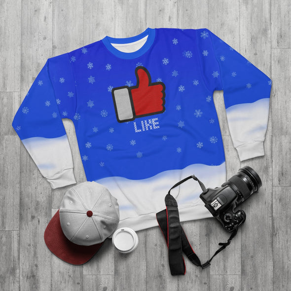 White Christmas - Like Hand Icon  - All-Over Print Unisex Sweatshirt