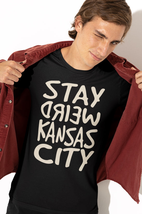 Stay Weird Kansas City - Classic Logo Text - Unisex Crew Neck Tee