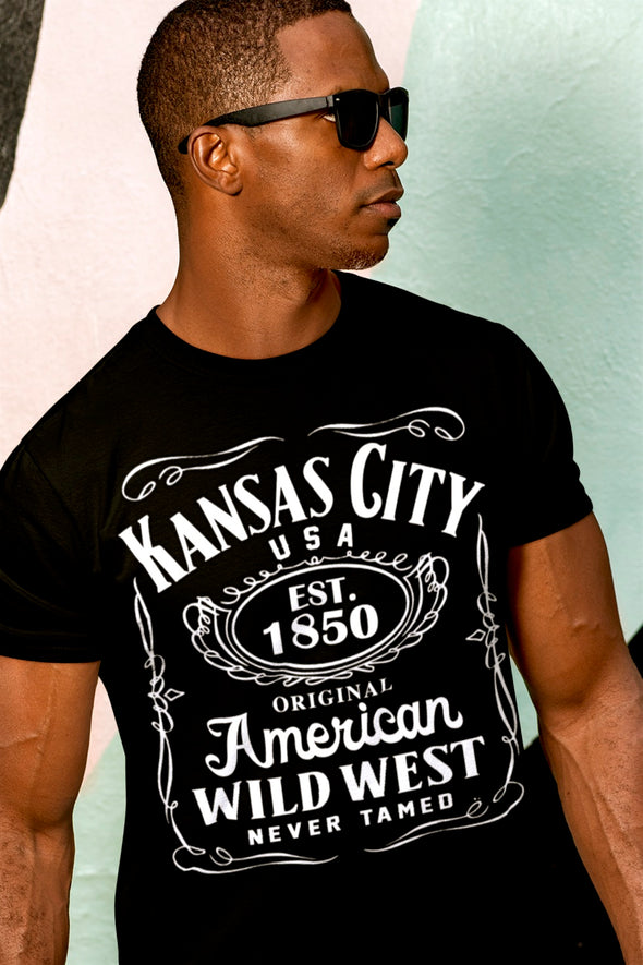 Kansas City Whiskey Label - Unisex Crew Neck Tee