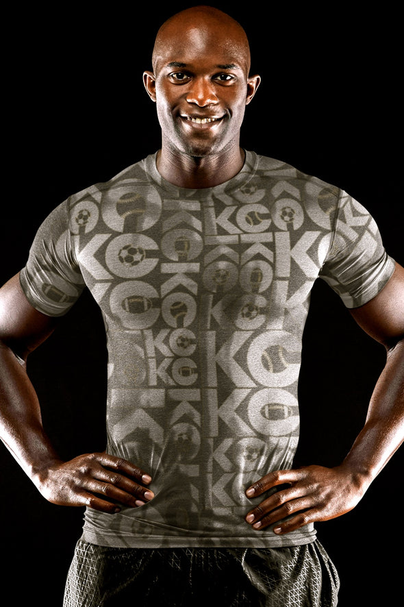 KC Sports (Monotone Grey) - Unisex All-Over Print Crew Neck Tee