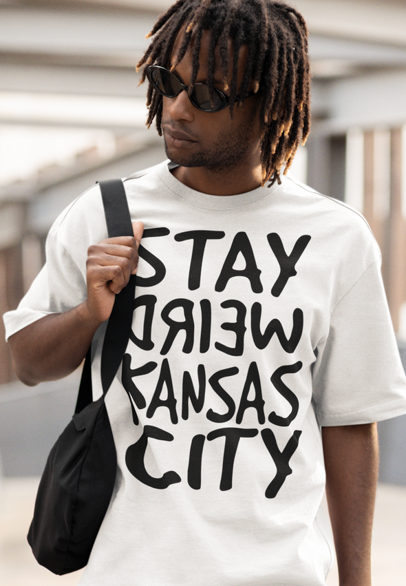 Stay Weird Kansas City - Classic Logo Text - Unisex Crew Neck Tee
