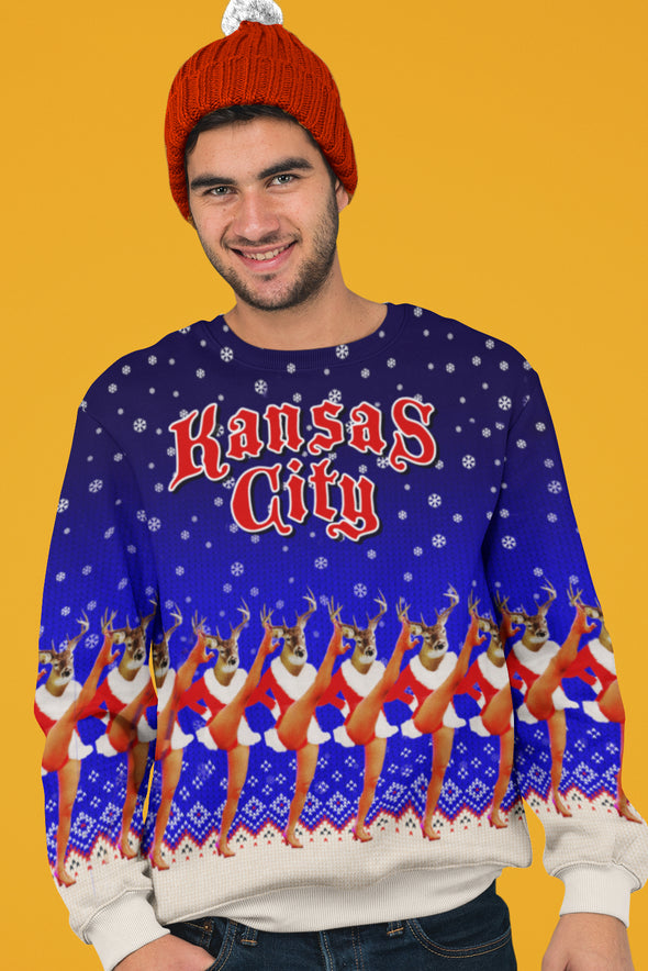 Happy Holidays Kansas City - Rockette Raindeer - All-Over Print Unisex Sweatshirt