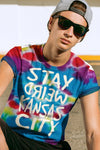Stay Weird Kansas City-TieDye Design1-Unisex Crew Neck Tee