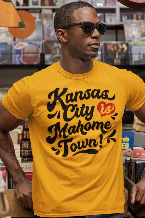 Kansas City Is Mahome Town - Decoritive Script - Unisex Crew Neck Tee