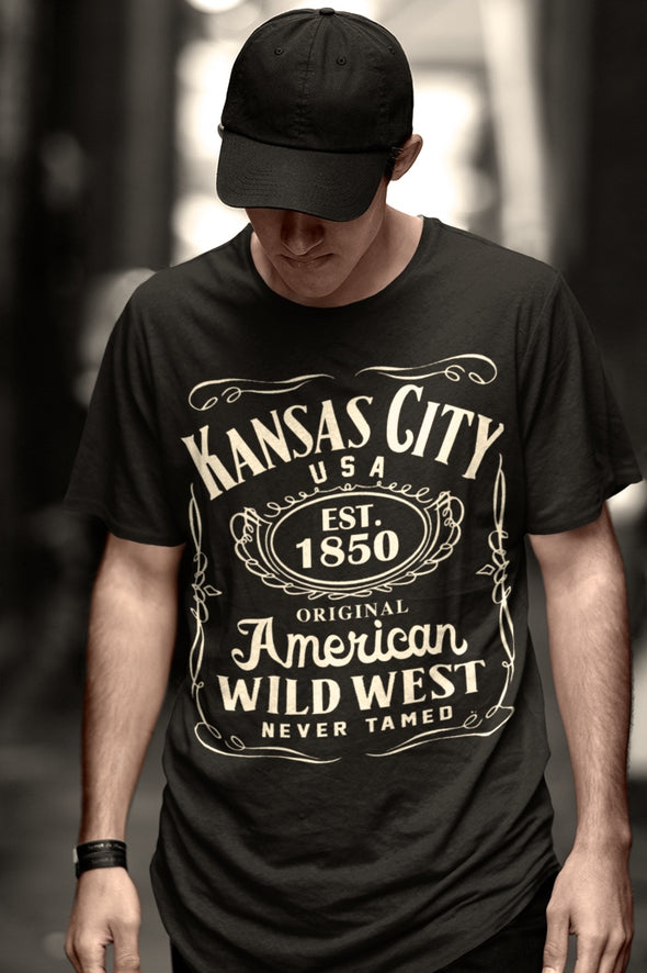 Kansas City Whiskey Label - Unisex Crew Neck Tee