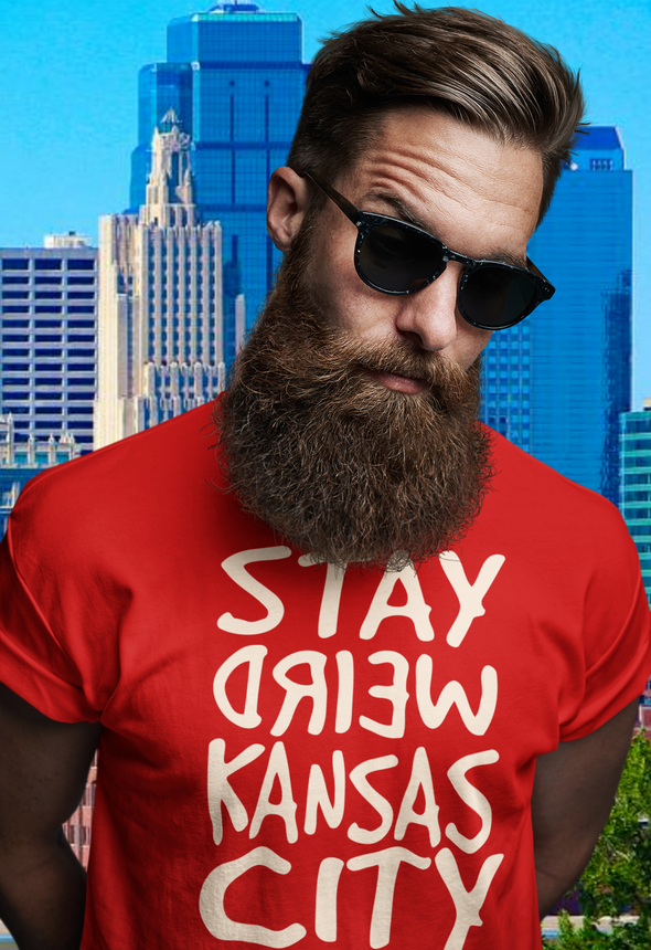 Stay Weird Kansas City - Classic Logo Text - Unisex Crew Neck Tee