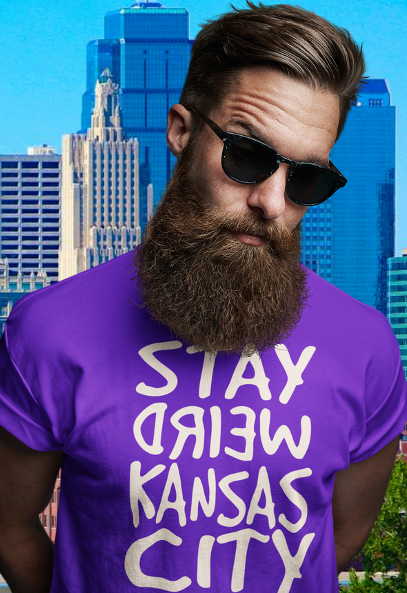 Stay Weird Kansas City - Classic Logo Text - Unisex Crew Neck Tee