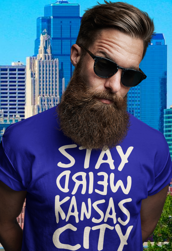 Stay Weird Kansas City - Classic Logo Text - Unisex Crew Neck Tee