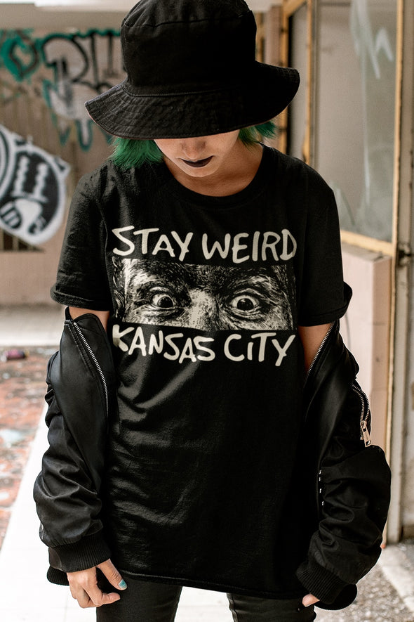 Stay Weird KC Big Eyes - Unisex Crew Neck Tee