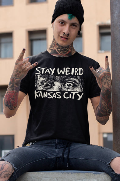 Stay Weird KC Big Eyes - Unisex Crew Neck Tee