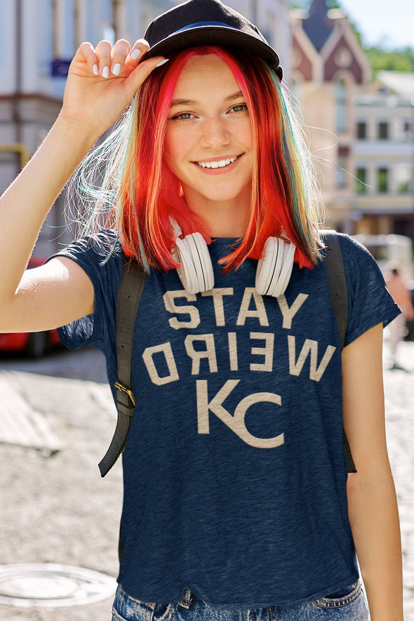 Stay Weird Kansas City - Sport KC Logo - Unisex Crew Neck Tee