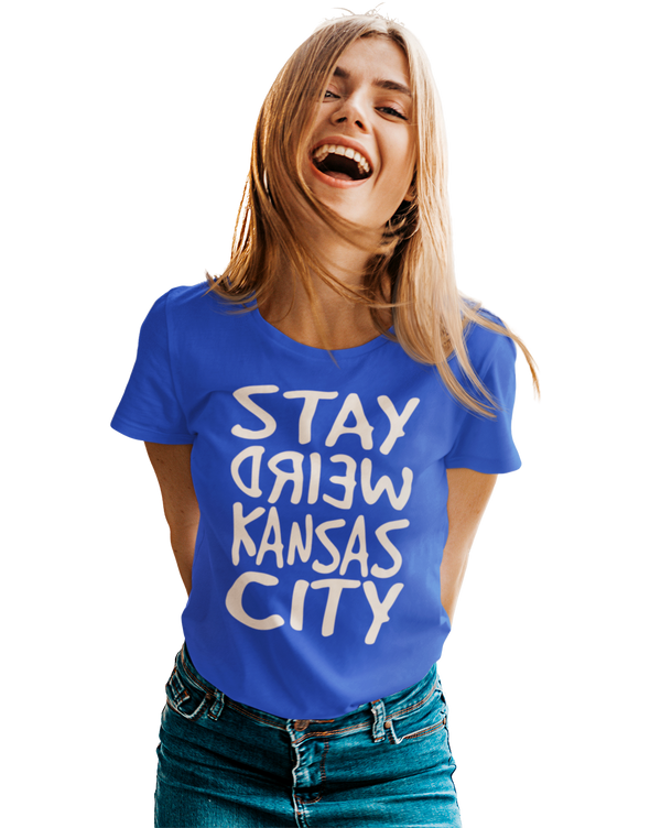 Stay Weird Kansas City - Classic Logo Text - Unisex Crew Neck Tee